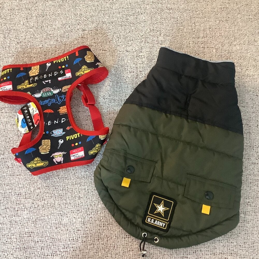 Pet Harness  NWT. Dog Blanket/ Wrap / U.S. Army Wrap Costume